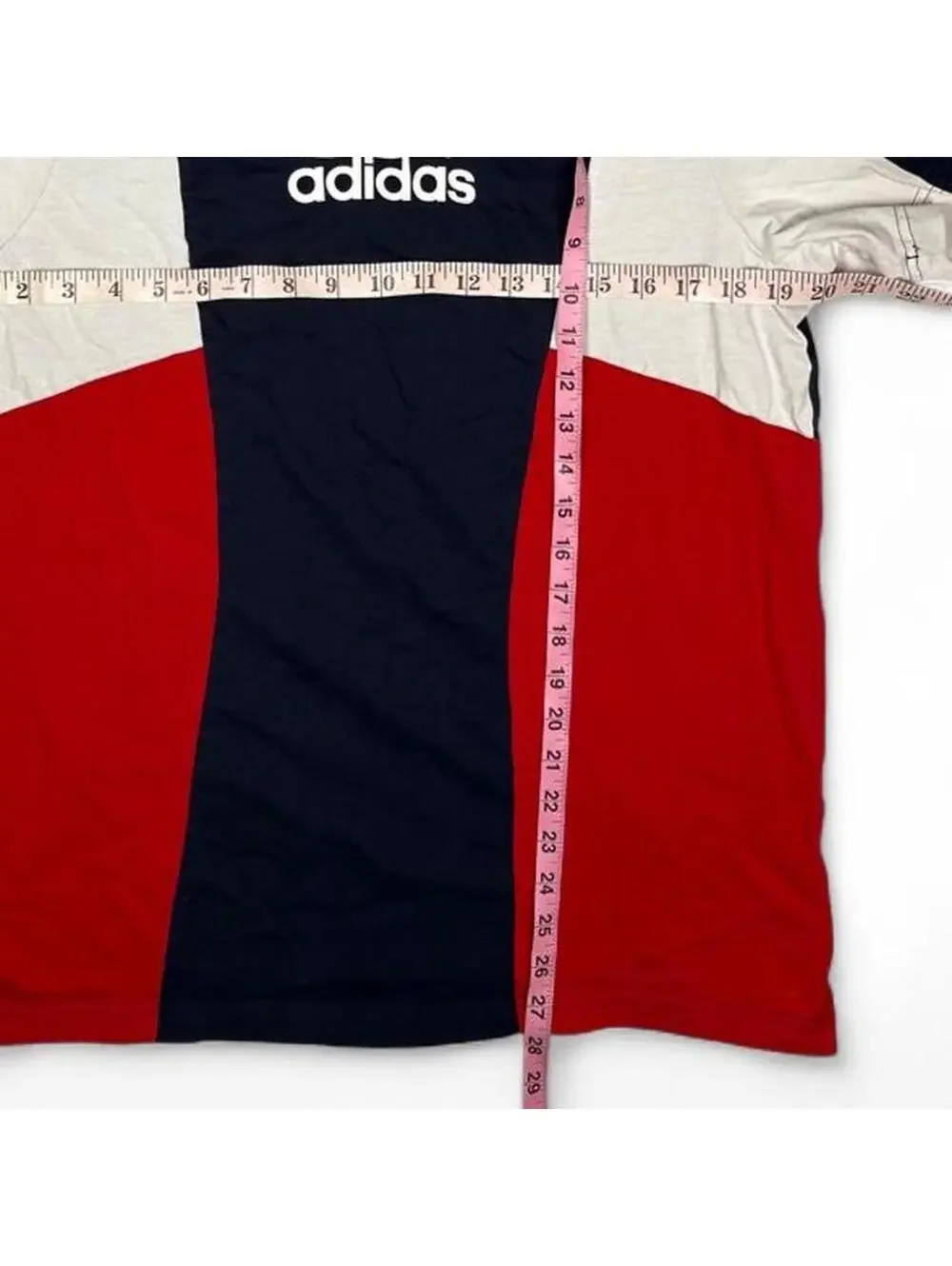 Adidas Colorblock Short Sleeve T-Shirt Navy Red White